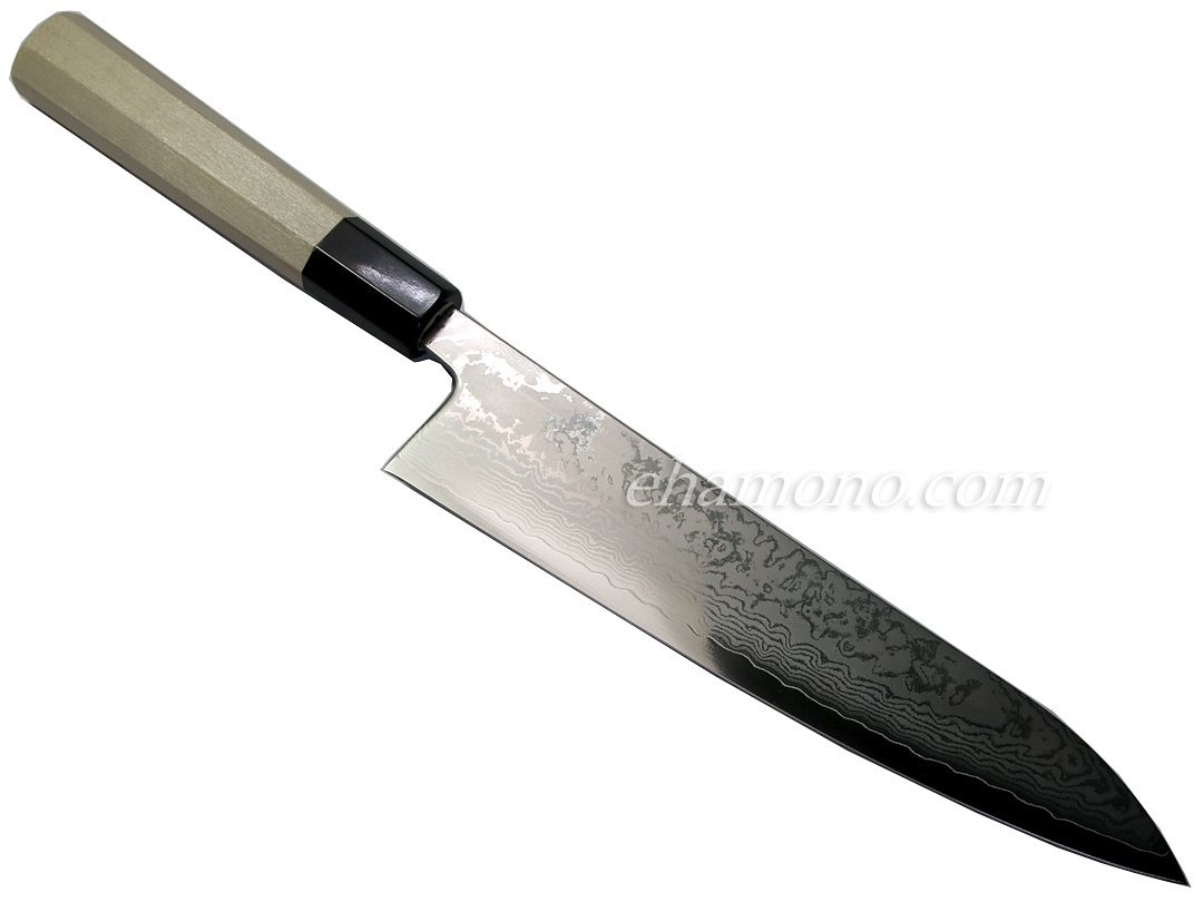 ダマスカス33層V金10号割込 和牛刀210 八角柄