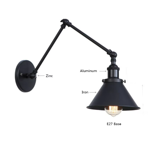 リーズナブル】ヴィンテージ スイングアームライト 1灯 ブラック
