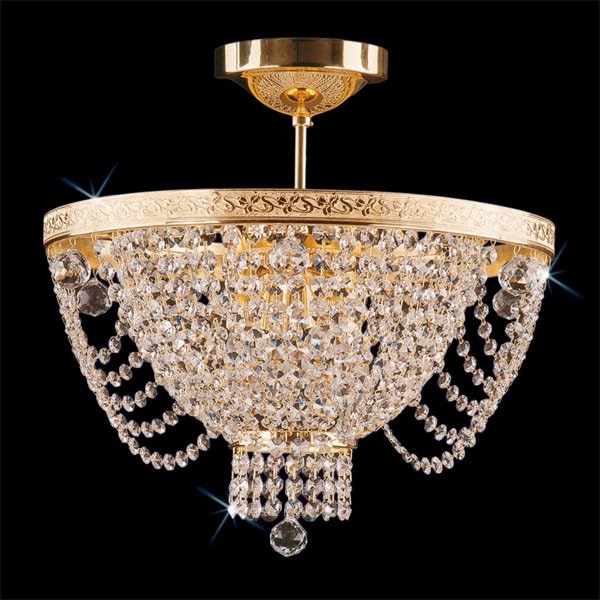 Preciosa】最高級クリスタルシーリングシャンデリア 4灯 ゴールド(W400
