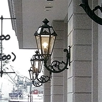 ガラスシェードアイアン外灯ブラケット 1灯 アンティークブラウン(W290