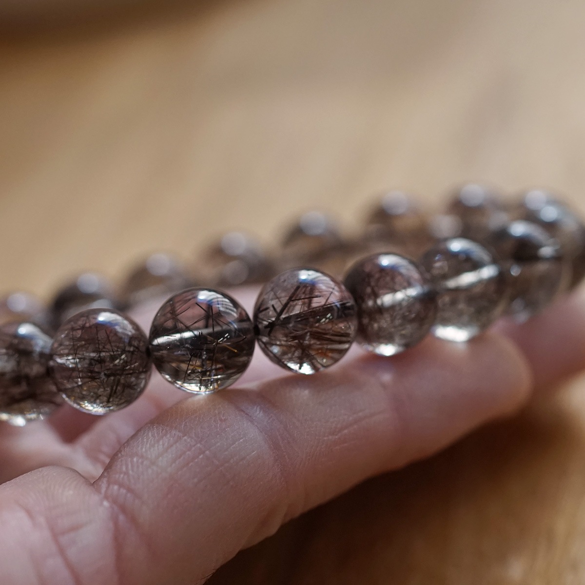 最高級【プレミアム】 ブラックルチル （二酸化チタン）ブレスレット