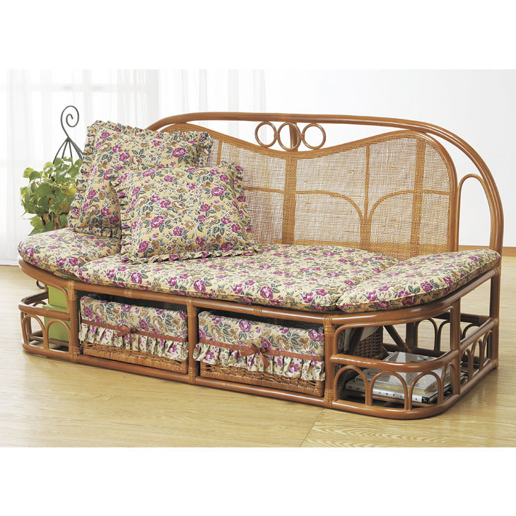 東京ラタン 天然籐ハイバックカウチソファ 140cm幅｜ファミリー