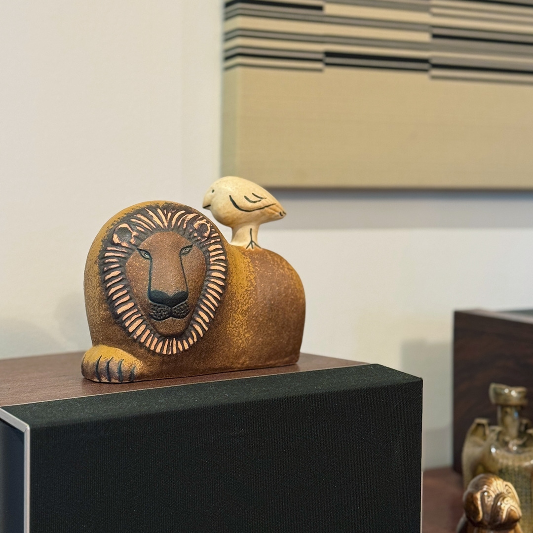 ライオンとトリ（リサ・ラーソン／Lisa Larson） フリーデザイン