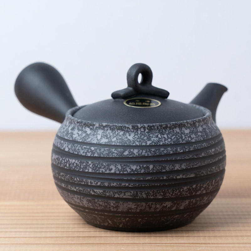 常滑焼 柏陽 黒泥ツバ吹き線段急須 300ml｜急須の通販｜藤田茶園