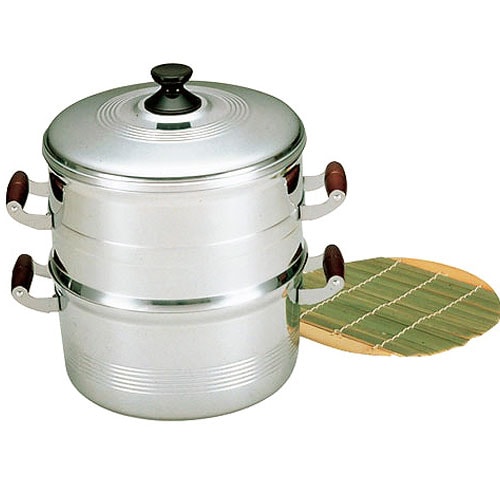 アルミ長生せいろ 2段セット｜餅つき道具の事なら藤田道具へ
