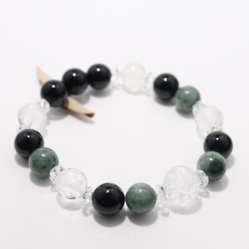 糸魚川翡翠＆モリオン：厄除け四神守護ブレスレット｜パワーストーン