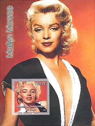 3187 外国切手 コンゴ 20世紀のアイコン 俳優有名人 マリリンモンロー