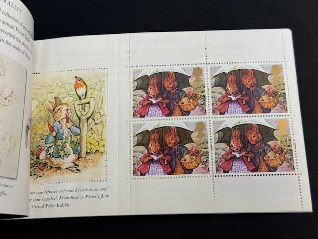 ピーターラビット作者ビアトリクス・ポターの物語 切手帳 イギリス発行