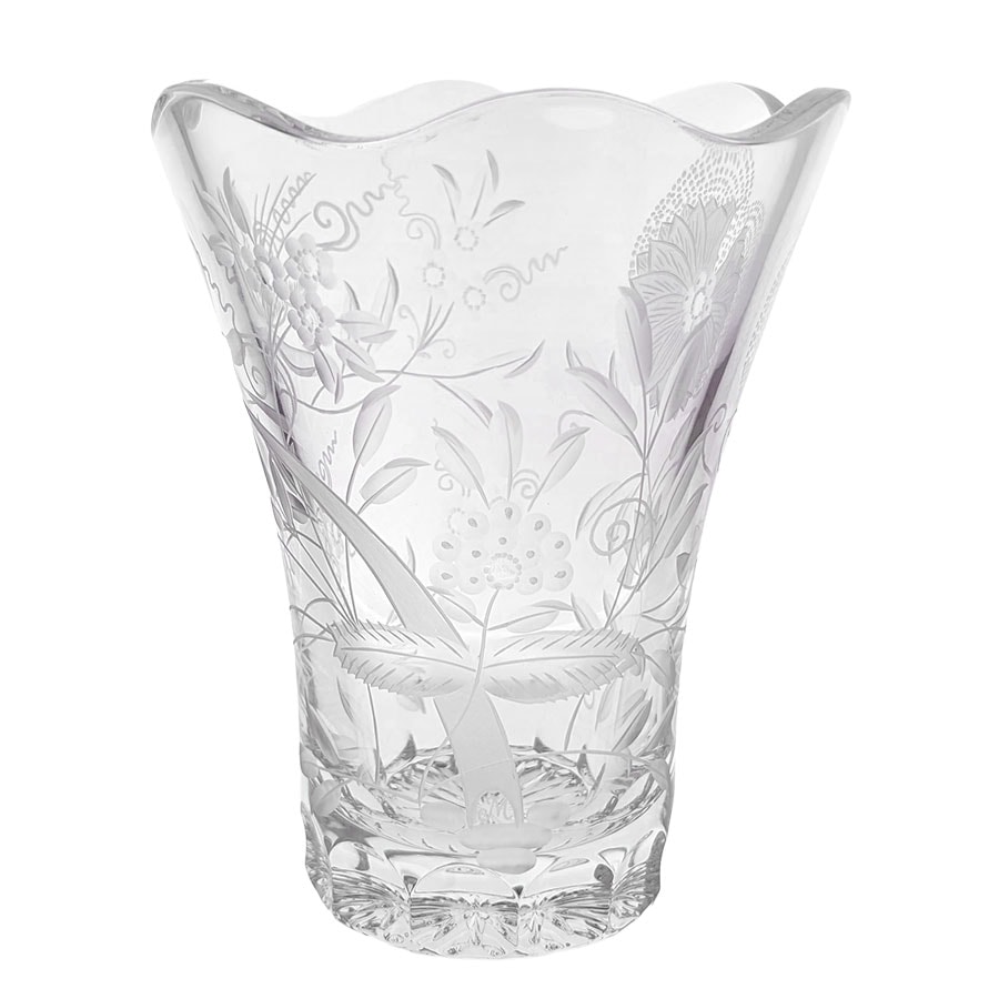 マイセンクリスタル マイセンフラワー 色被せ花瓶 リラ MFW/1196/16L