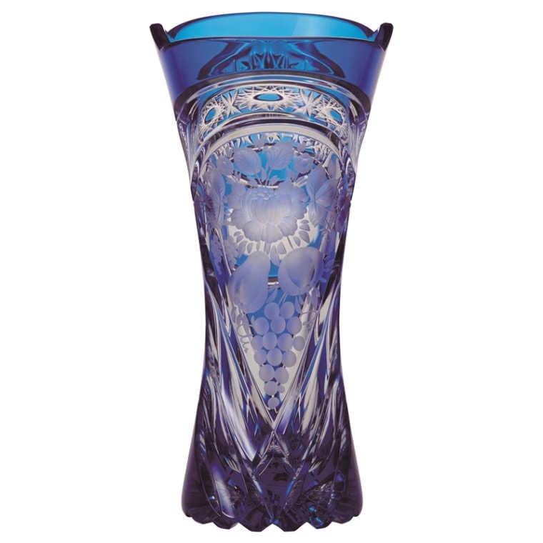 エルベクリスタル マドライン 色被せ花瓶 グリーン 1410/2050/26G