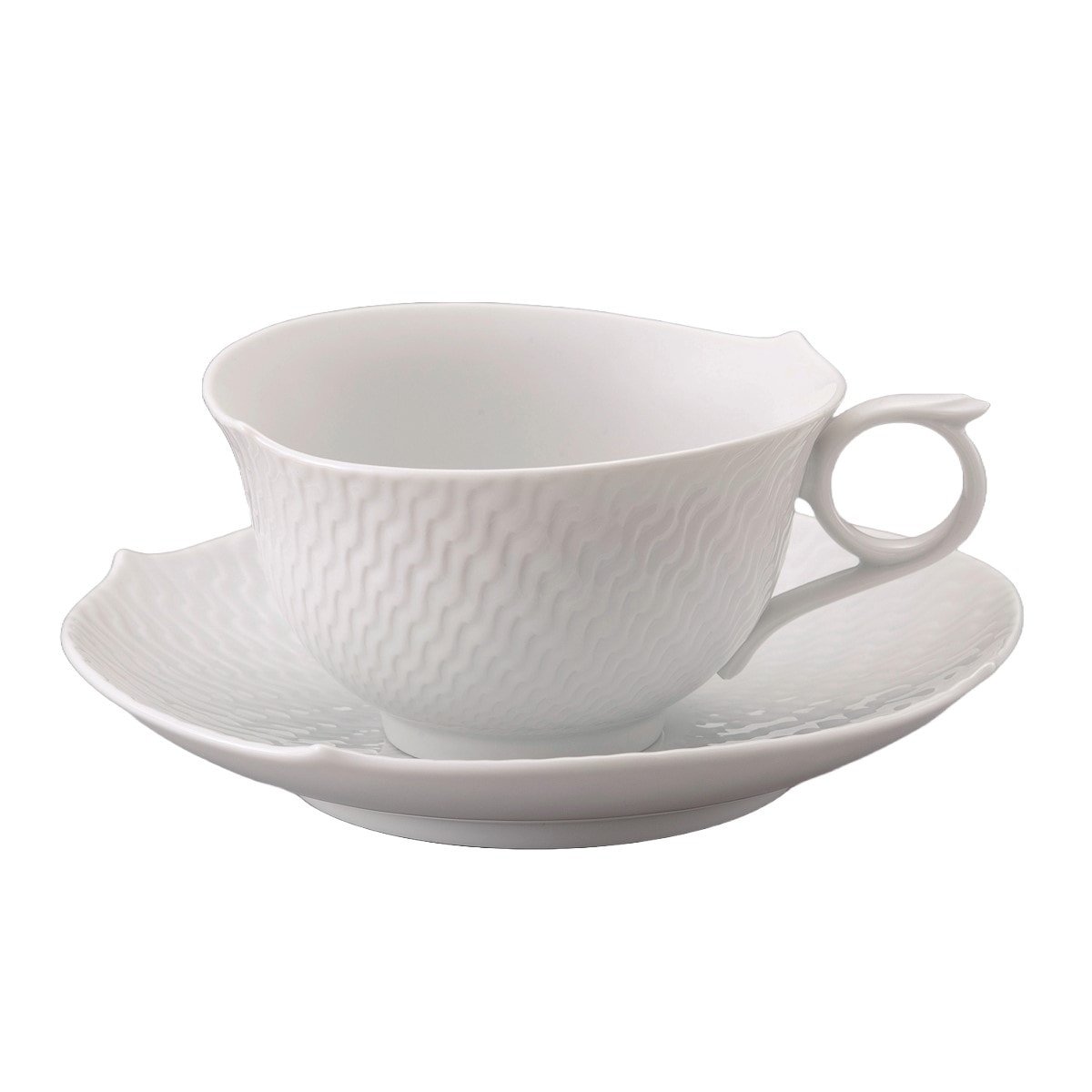マイセン 波の戯れ ホワイト ティーカップ＆ソーサー 000000/29633