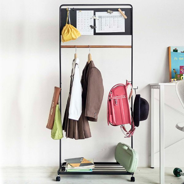 ハンガーラック 子供 キッズパネル付きハンガーラック tower タワー