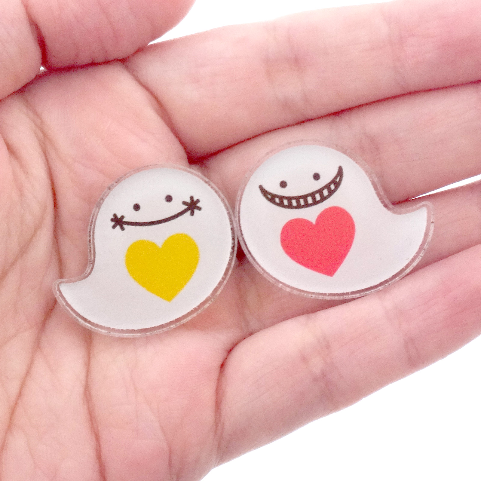 ハロウィン アクリルマグネットバッジ 白猫 しろねこ｜パーツ材料の