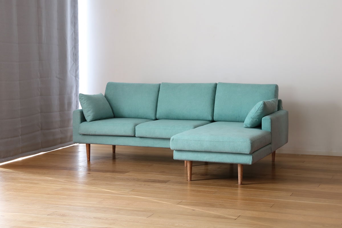 LEO SOFA カウチタイプ ライトブルー シェーズロング（左肘）＋2人掛け