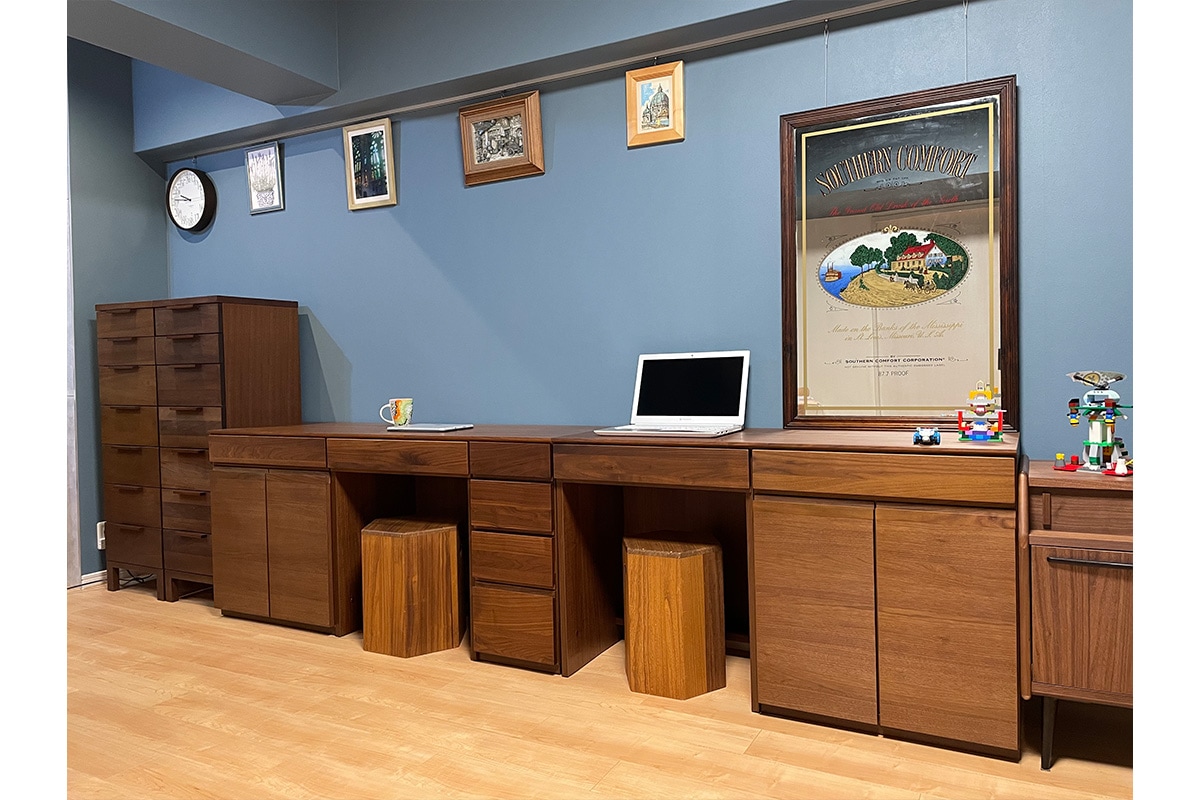 ASTER SET 60天板 + 60キャビネット オーク/ウォルナット