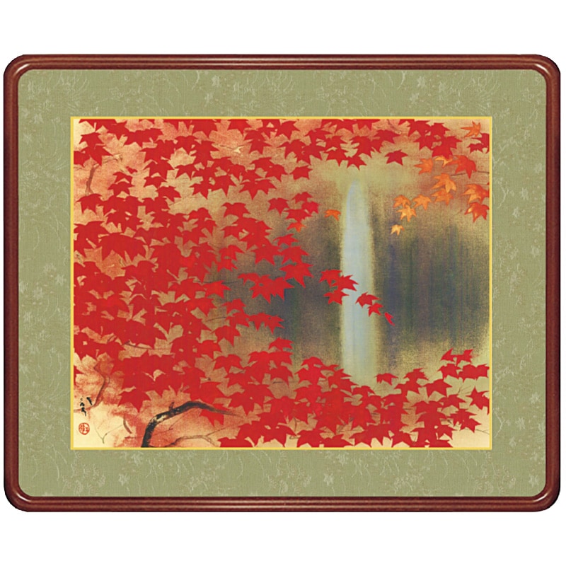 川端龍子 滝に紅葉 高級額装 複製絵画【ポイント5％還元中】 : アート