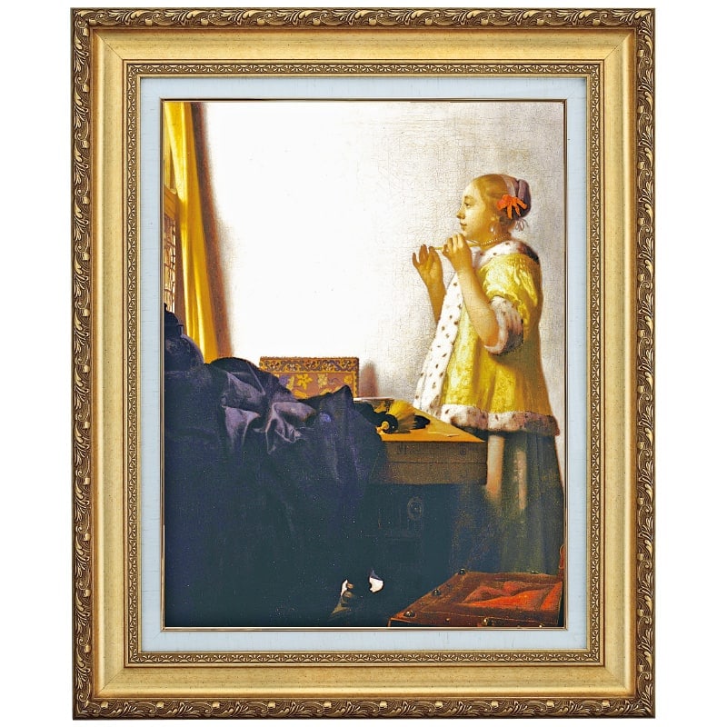 立体複製名画 フェルメール「真珠の首飾りの女」 6号 : アートの友社