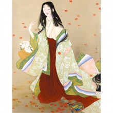 上村松園『花がたみ』額 : アートの友社 上村松園『花がたみ』額