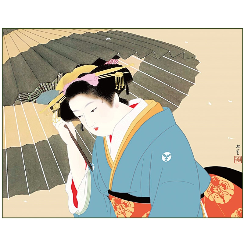 上村松園『雪』額 : アートの友社 上村松園『雪』額 112489 - くみあい