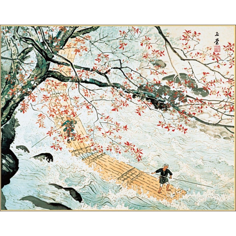 川合玉堂『花筏』春 額【ポイント5％還元中】 : アートの友社 川合