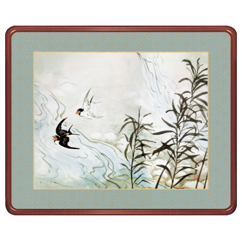 川合玉堂 作品 四季花鳥 薫風 夏 高級女桑縁額 : アートの友社 川合