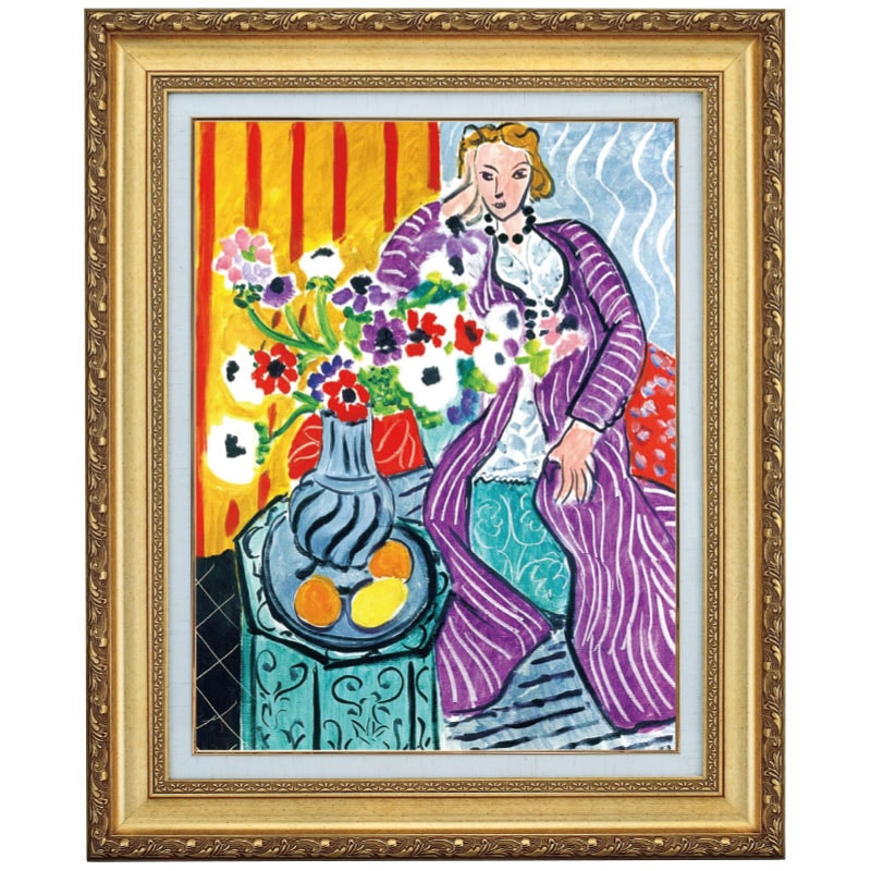アンリ・マティス 作品 紫のコートを着た女性 10号 立体複製名画 絵画