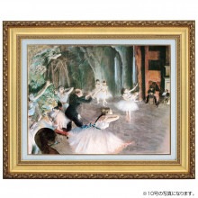 ドガ 「舞台のバレエ稽古」 6号 絵画 額付き インテリア 立体複製名画