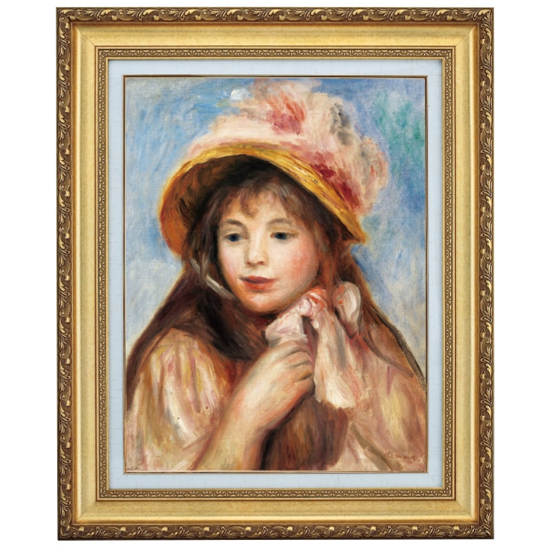 ルノワール 「ピンクの帽子を被る少女」 10号 立体複製名画 【5