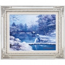 肉筆油彩画 「雪の兼六園」 小林 幸三 F10号 美術品 油絵 インテリア