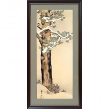 酒井抱一 「十二か月花鳥図」 四月 牡丹に蝶図 額装 : 酒井抱一 十二