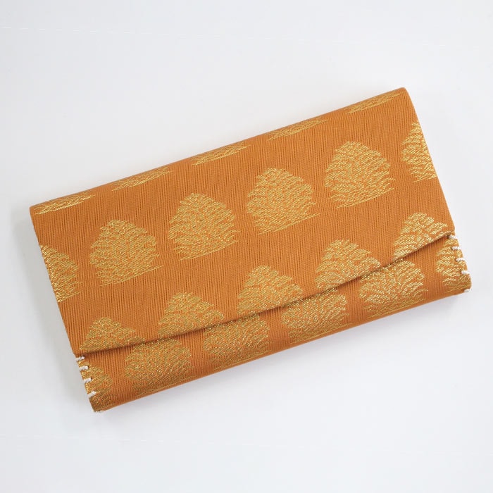 茶道具 名物裂 三ツ折（懐紙入） 鶏頭金襴 オレンジ （けいとうきんらん）