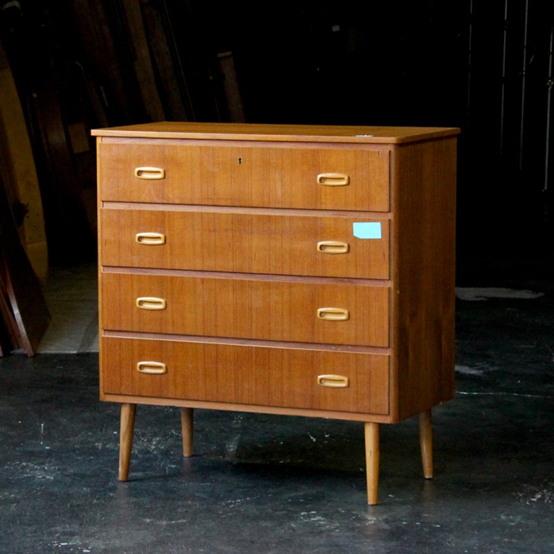 DK19-21 北欧 ミッドセンチュリー家具 4段 チェスト スウェーデン