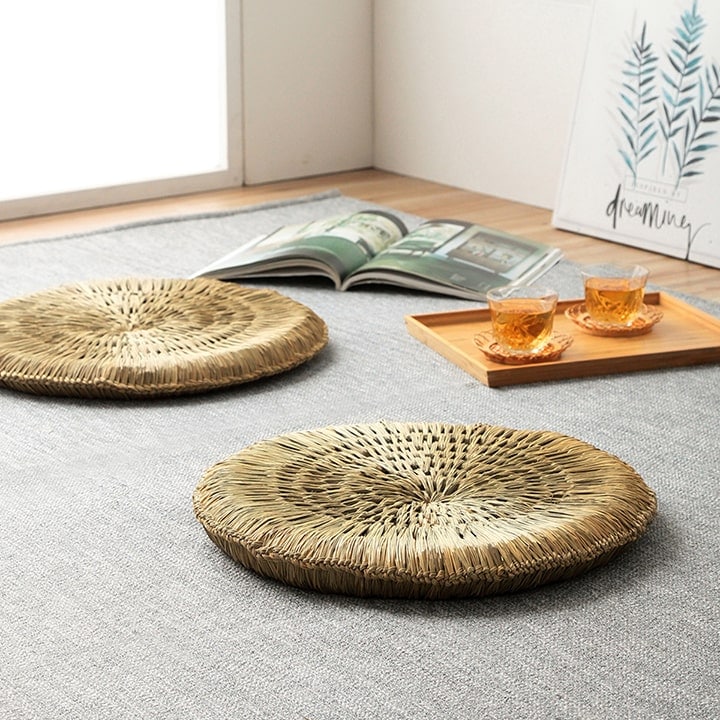 い草 編み円座 座布団 みらい 43cm円形 イルシコシリーズ｜イケヒコ