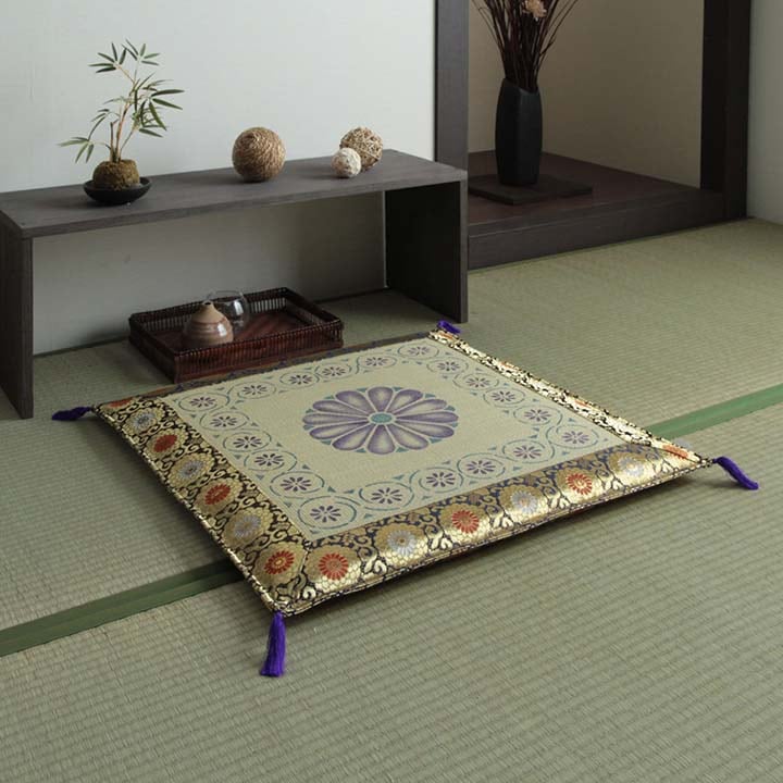 い草 御前座布団 正倉院 日本製 捺染 菊柄 約70×70cm｜イケヒコ公式通販