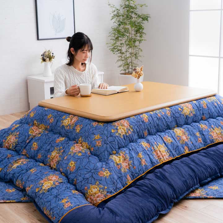 こたつ2点セット こたつ掛け布団 プラーナ 正方形 長方形 エレガンス柄