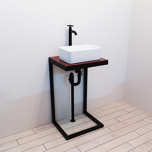 洗面台セット アイアン 黒 ブラック W460×D390×H765 | 品番【IDS-13