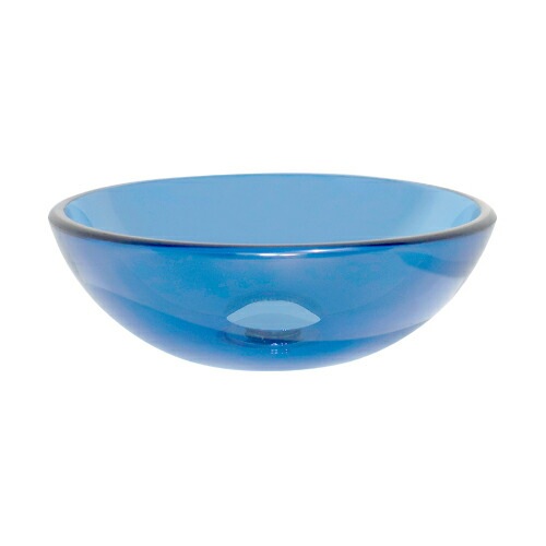 洗面ボウル ガラス おしゃれ リフォーム DIY 青 ブルー 置き型