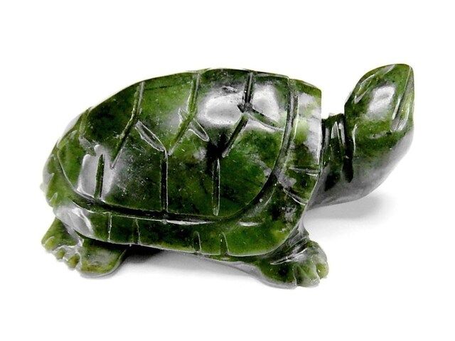旅人の御守り天然石蛇紋岩サーペンティン亀手彫り縁起物オフィス置物