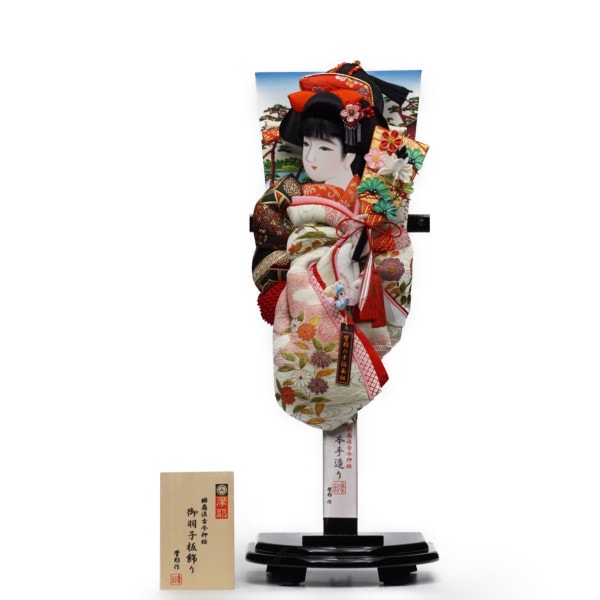 羽子板】15号 初春 友禅(白)〈摩耶作〉[212-085] ｜雛人形・五月人形の