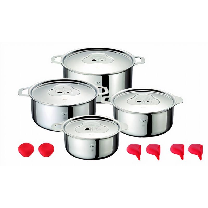 アウトレット]両手鍋4点セット 16cm・18cm・20cm・22cm／IH専用