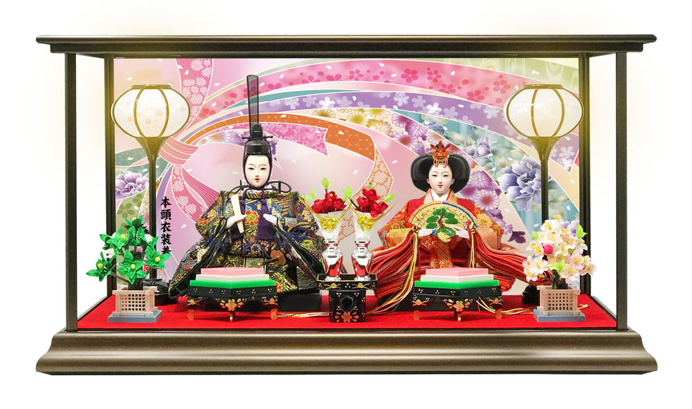 雛人形 コンパクト 定番ケース飾り｜シンプルで美しい雛人形