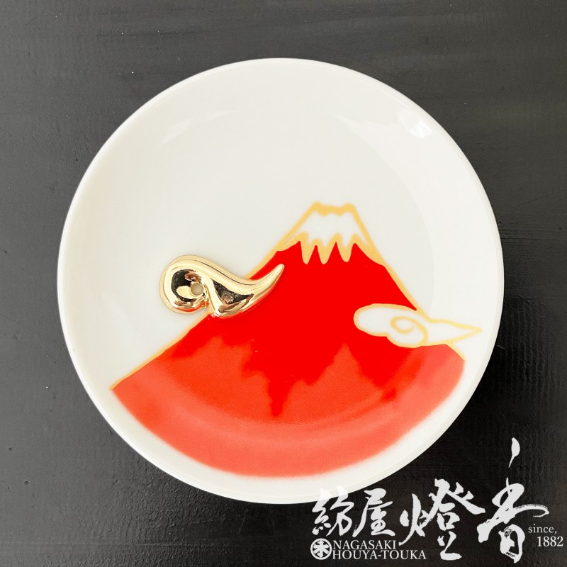 香器/香道具『日本の縁起物【富士山のお香皿・赤富士-Fuji Mountain