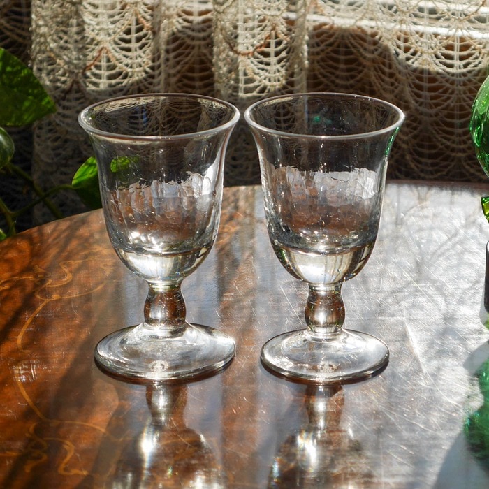 ☆氷の華クリスタル 玉足ワイン ペア（木箱付） | 北一硝子 まごころお