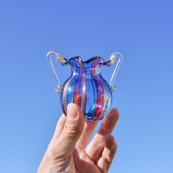 ストライプ花器 | 北一硝子 まごころお届け便