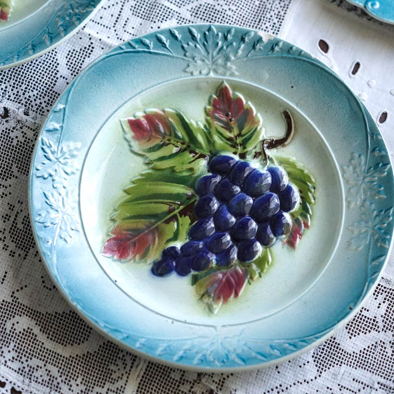 アンティークバルボティーヌフルーツ葡萄のデザート皿20cm gc-901の