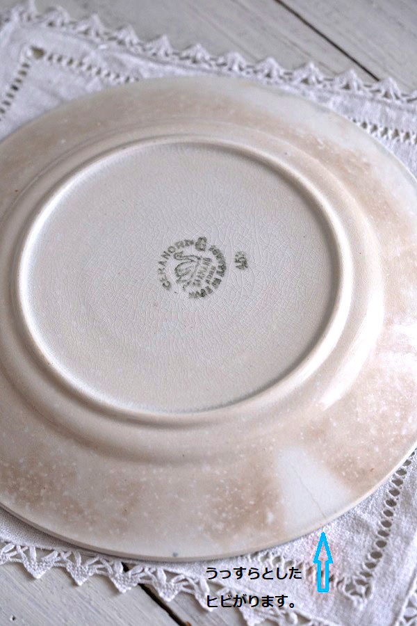 フランスアンティークサンタマンSt-Amandの デザート皿W20cm gc-1099の