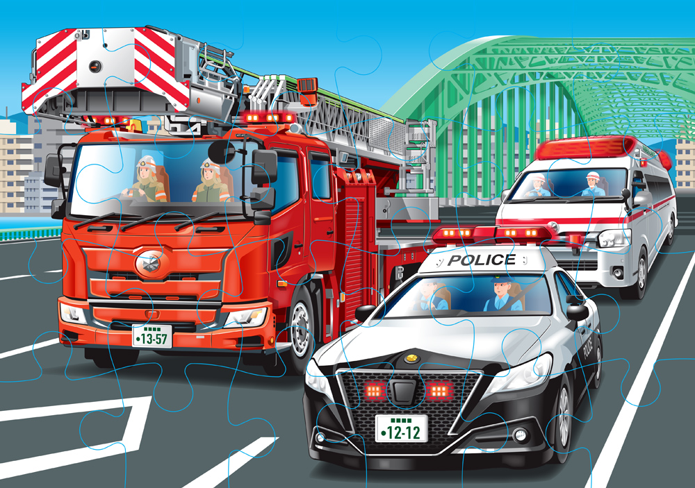 くもんのジグソーパズル STEP3 はたらく車のなかまたち | 知育