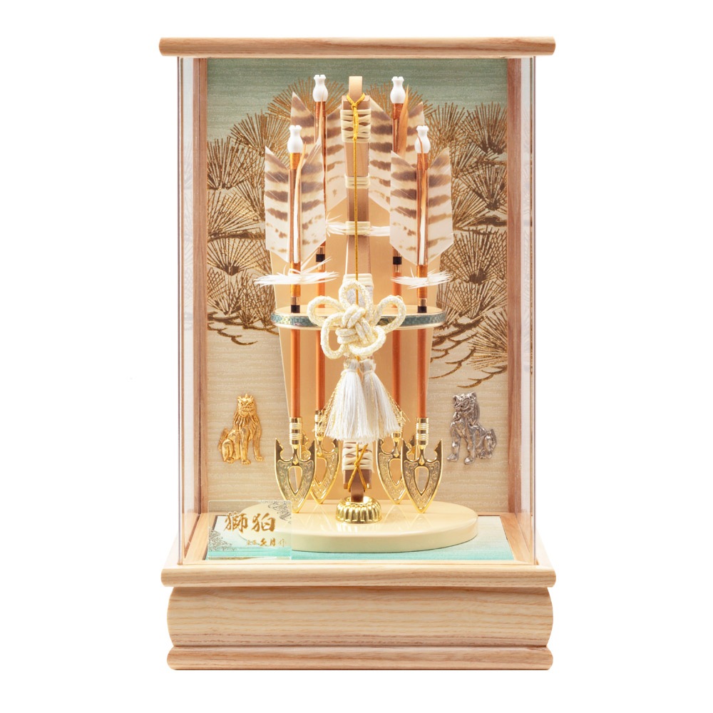 破魔弓ケース飾り 10号 獅狛シリーズ アクリルケース 4EY-03-Z