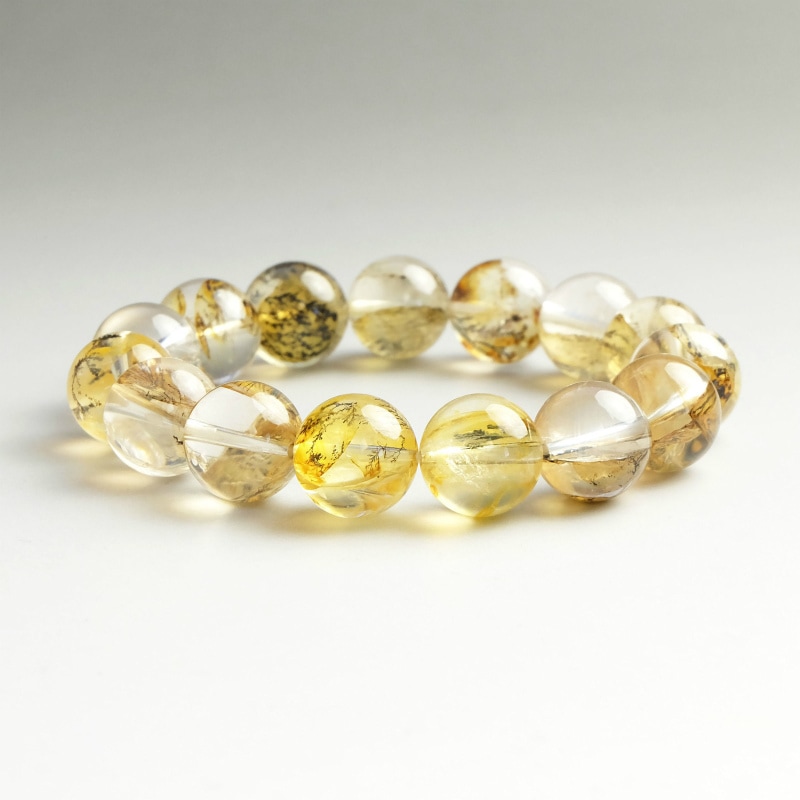 ◇希少◇デンドリチッククォーツ丸玉ブレスレット 15mm｜マライカ公式通販