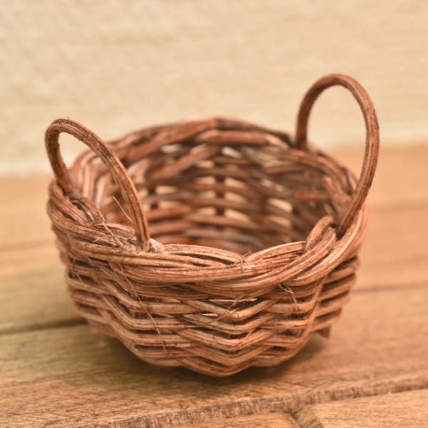 廃番】ミニチュア雑貨 編みかご バスケット [SM-WCK02] [m-s
